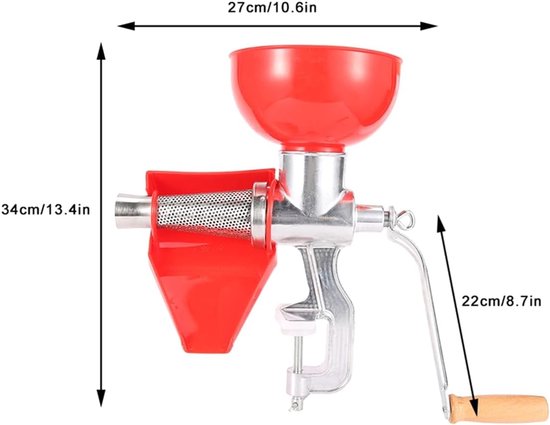 Handmatige Sapcentrifuge - Fruitpers Keuken - Vers Sap Maken - Dikke Aluminium Legering - 27x26x13 cm - Zilverkleurig — afbeelding 5
