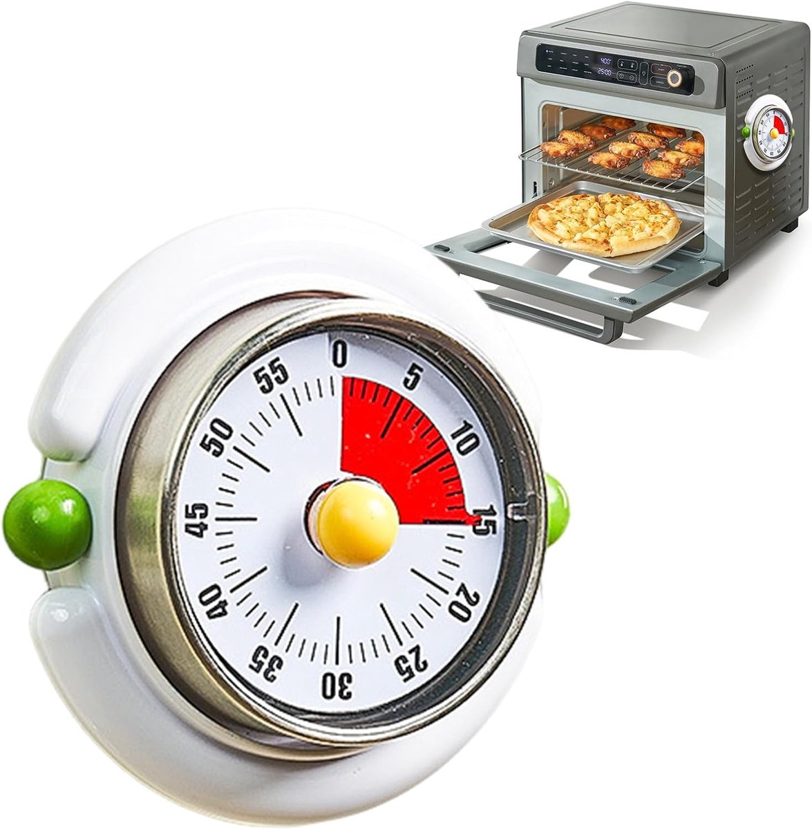 Kinder Timer - Taak Tracker - Tijd Management - Mechanisch Geen Batterijen - 9x4x9 cm - Wit