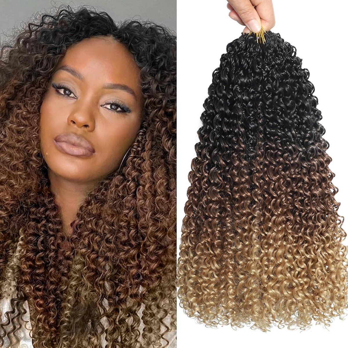 Gehaakt Haar - Krullende Vlechten - Haarstyling - Synthetische Vezels - 355 cm - Ombre Bruin