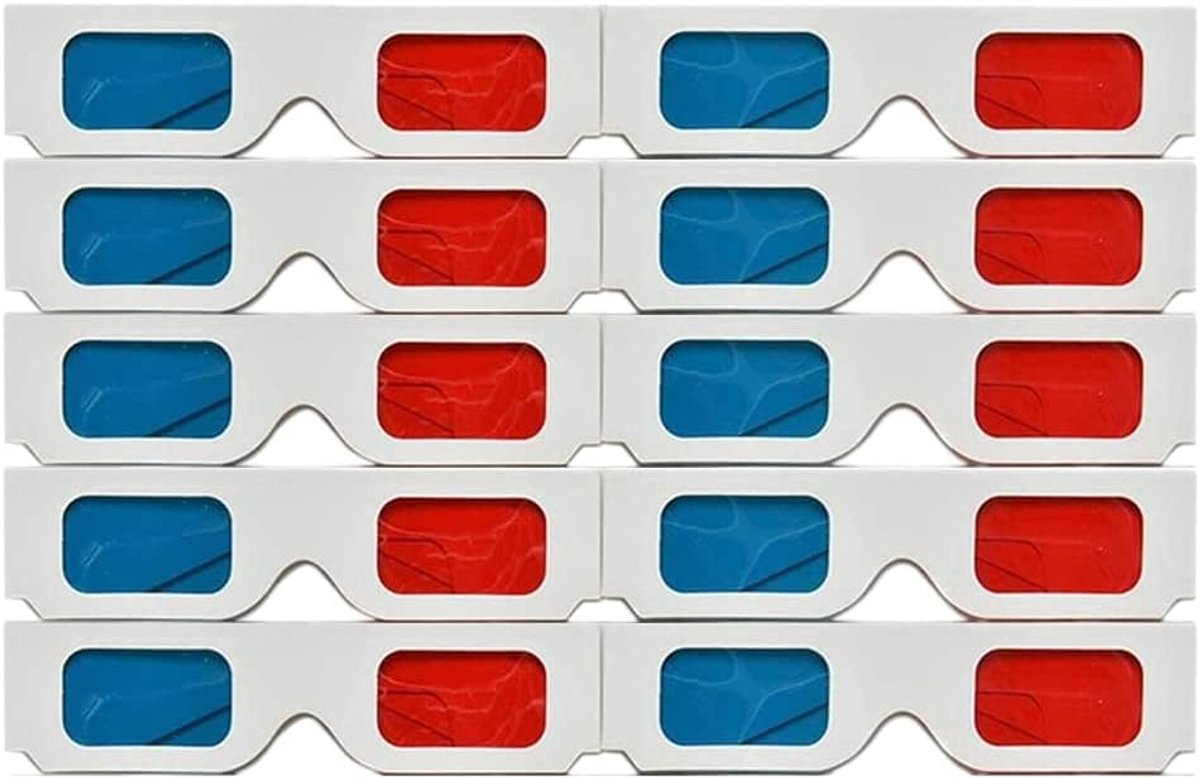 3D Brillen - Stereoscopen Papier - Films Kijken - Anaglyph Papier - 140x40mm - Rood Blauw