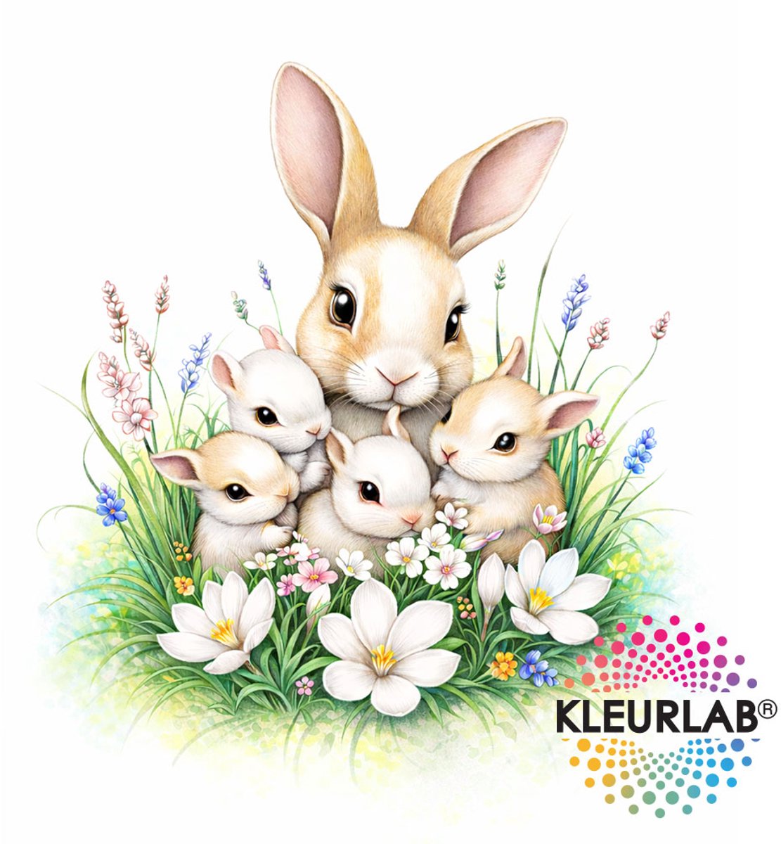 KleurLab® - Lentebloei - Luxe Kleurboek voor Volwassenen - Dieren & Natuur - 60 Kleurplaten - 21x21 cm - Enkelzijdig bedrukt — afbeelding 4