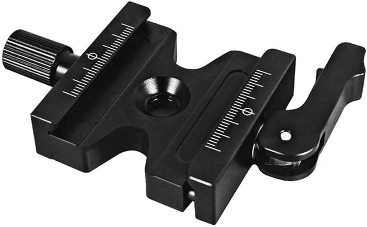 Camera Klem - Statief Adapter - Foto Stabilisatie - Dubbele Beveiliging - 95x62x10mm - Zwart