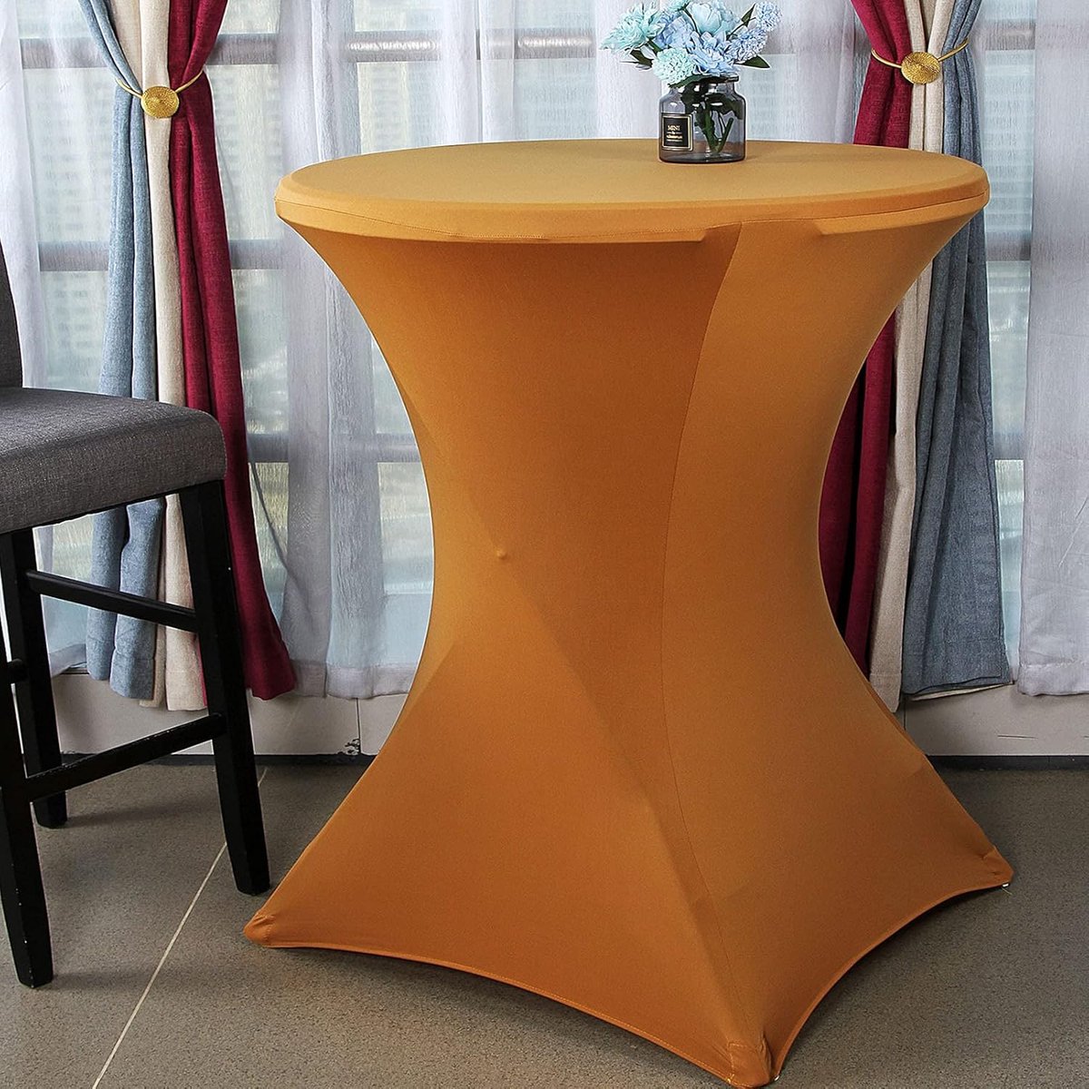 Rond Tafelkleed - Elastisch Kleed - Feestelijke Decoratie - Strakke Pasvorm - 80x110cm - Bruin