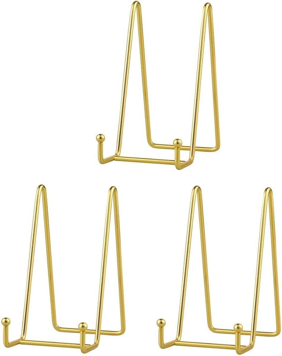 Borden Standaard - Display Houder - Decoratie Presentatie - Set van 3 - 10 cm - Goud