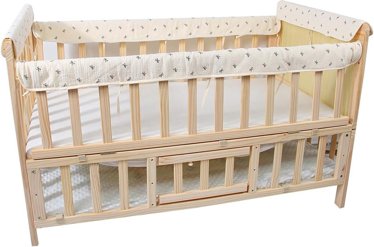 Wiegrailafdekking beschermset - Bedhek beschermers - Veilige babykamer - Niet-giftig katoen - 65x18cm - B