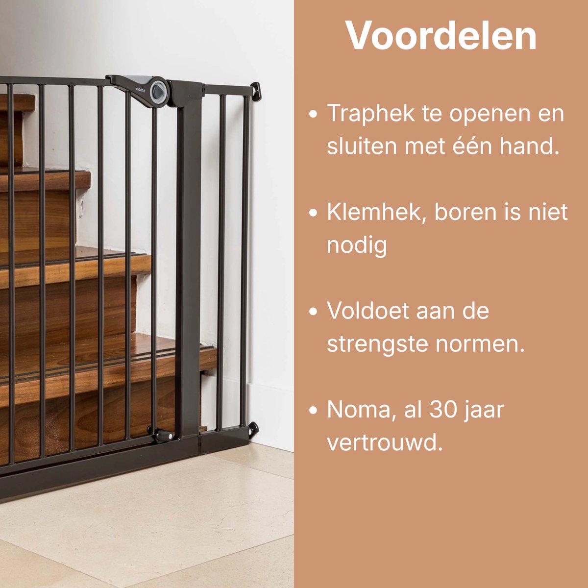 Noma Easy Pressure Fit Klemhekje Zwart | Traphekje Zonder Boren | 75-82 cm | Hondenhek | Klembevestiging – foto 5
