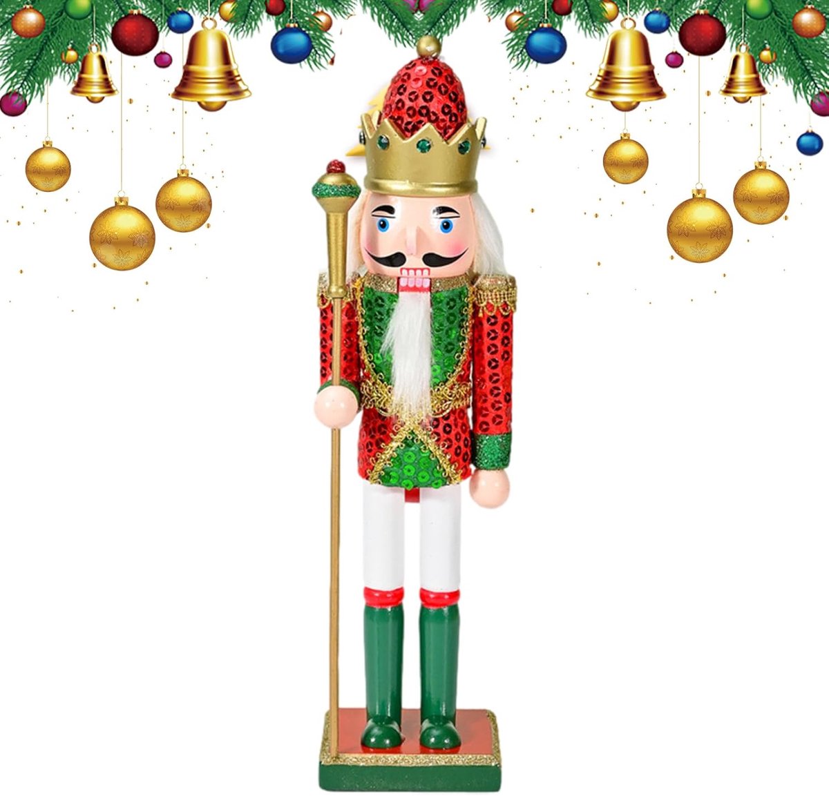Kerst Notenkraker - Figuur Decoratie - Feestelijke Tafel - Traditioneel Ontwerp - 30cm Hoog