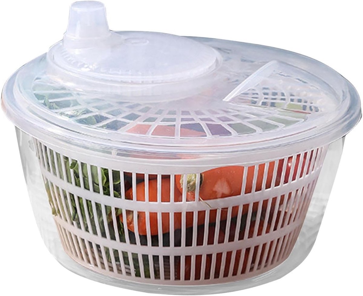 Salade Spinner - Groente Droger - Snel Salades Maken - Eenvoudige Bediening - 1063 Inch Diameter - Wit