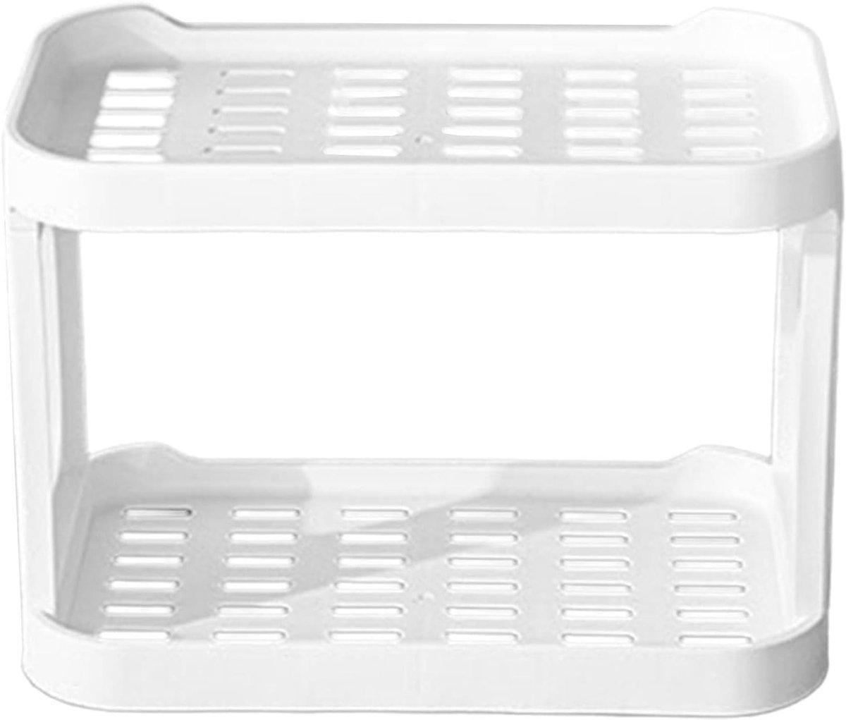 Onderbouw Organizer - Keuken Opbergrek - Ruimte Besparen - Dubbele Laag - 27.7x15.5x20cm - Wit