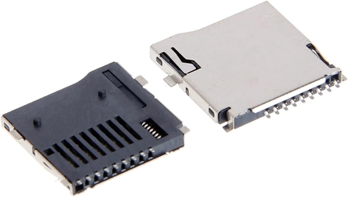 SD Kaart Connectoren - Micro SD Houders - PCB Montage - Automatische Push-Push - 2.5cm - Zwart