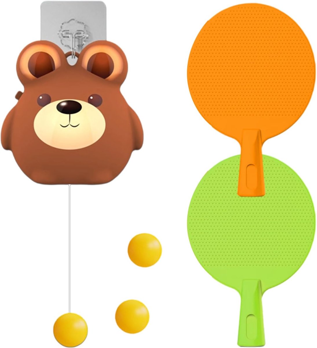 Deur Pong Spel - Interactief Sportspeelgoed - Binnen En Buiten - Verstelbaar Draagbaar - 18x12x8 cm - Beer