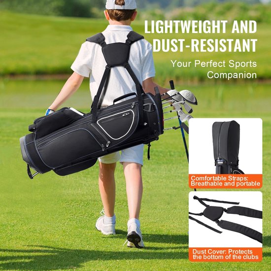 Sensova - Premium Golfkartas met 14-Weg Organizer - Waterdichte Golftas met 11 Vakken, Stabiele Stand, Schouderband & Stofkap - Duurzame Golf Bag voor Complete Clubbescherming en Perfecte Indeling op de Golfbaan van Merkloos — afbeelding 2