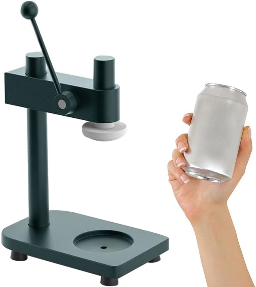 Beker Sluitmachine - Blik Naaimachine - Drankjes Afsluiten - Verstelbare As - 250-700 ml - Groen