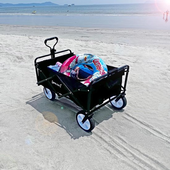 Bolderkar Opvouwbaar - Strandkar Tuinwagen - Vervoer Spullen - Groot Laadbereik - 84 x 55 cm - Zwart van Bolderkar Opvouwbaar — afbeelding 2