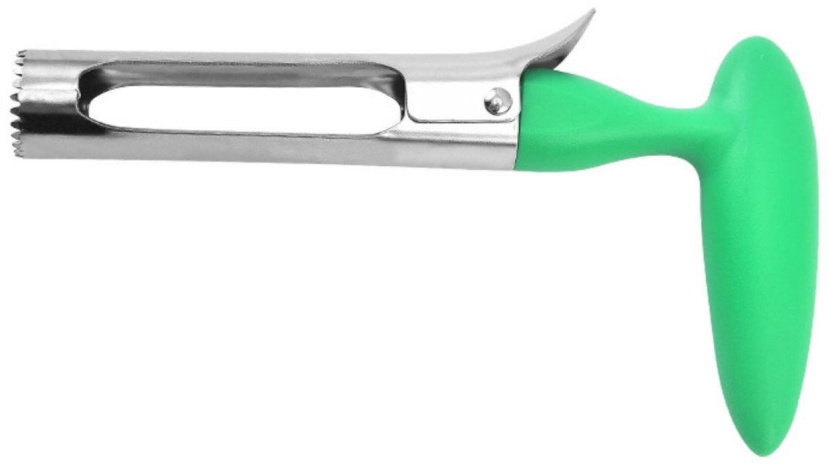 Professionele appelboor 18 cm – RVS, getand mes, ergonomisch handvat, groen