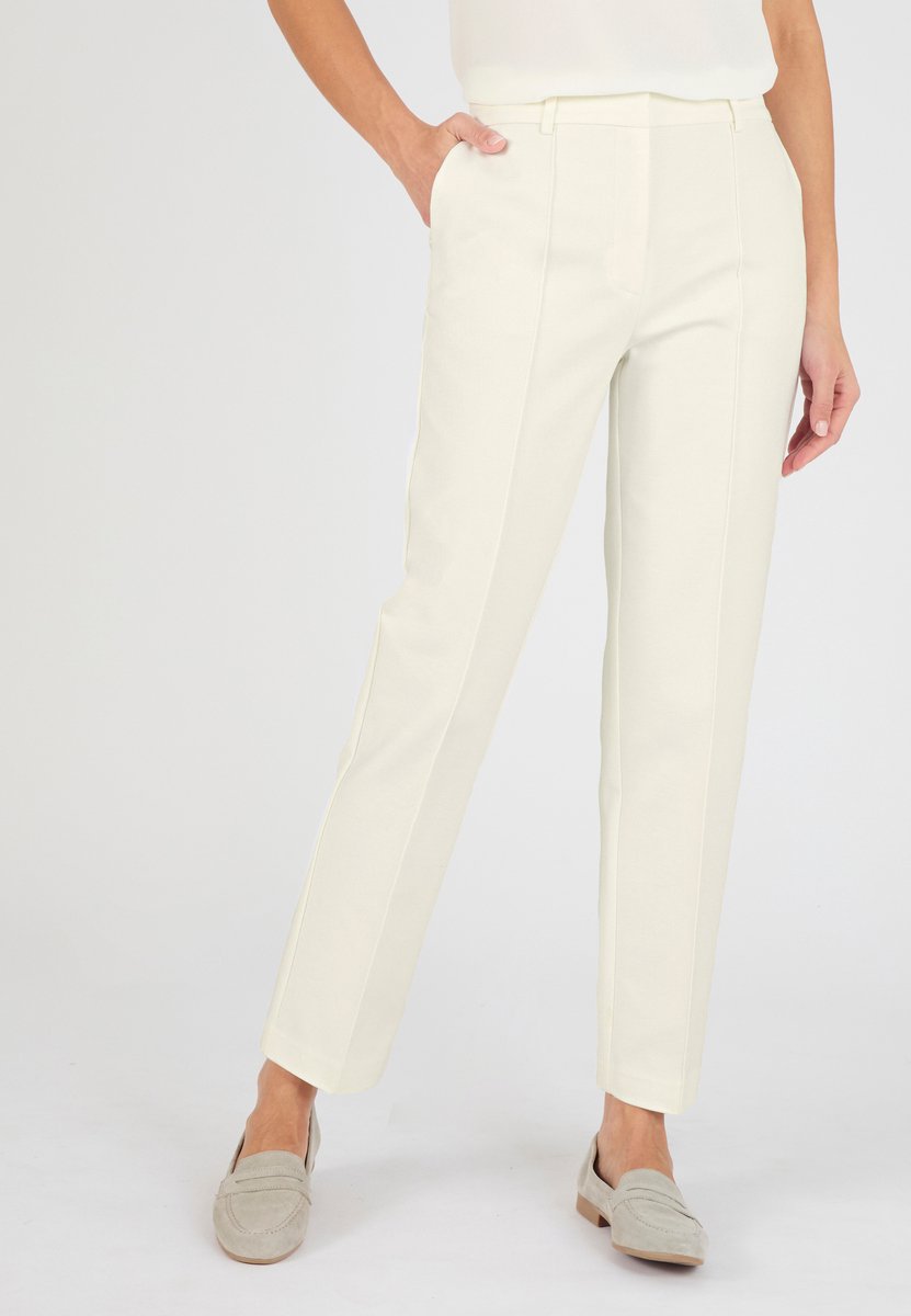 Damart - Broek 7/8 katoen satijn - Dames - Beige - 46