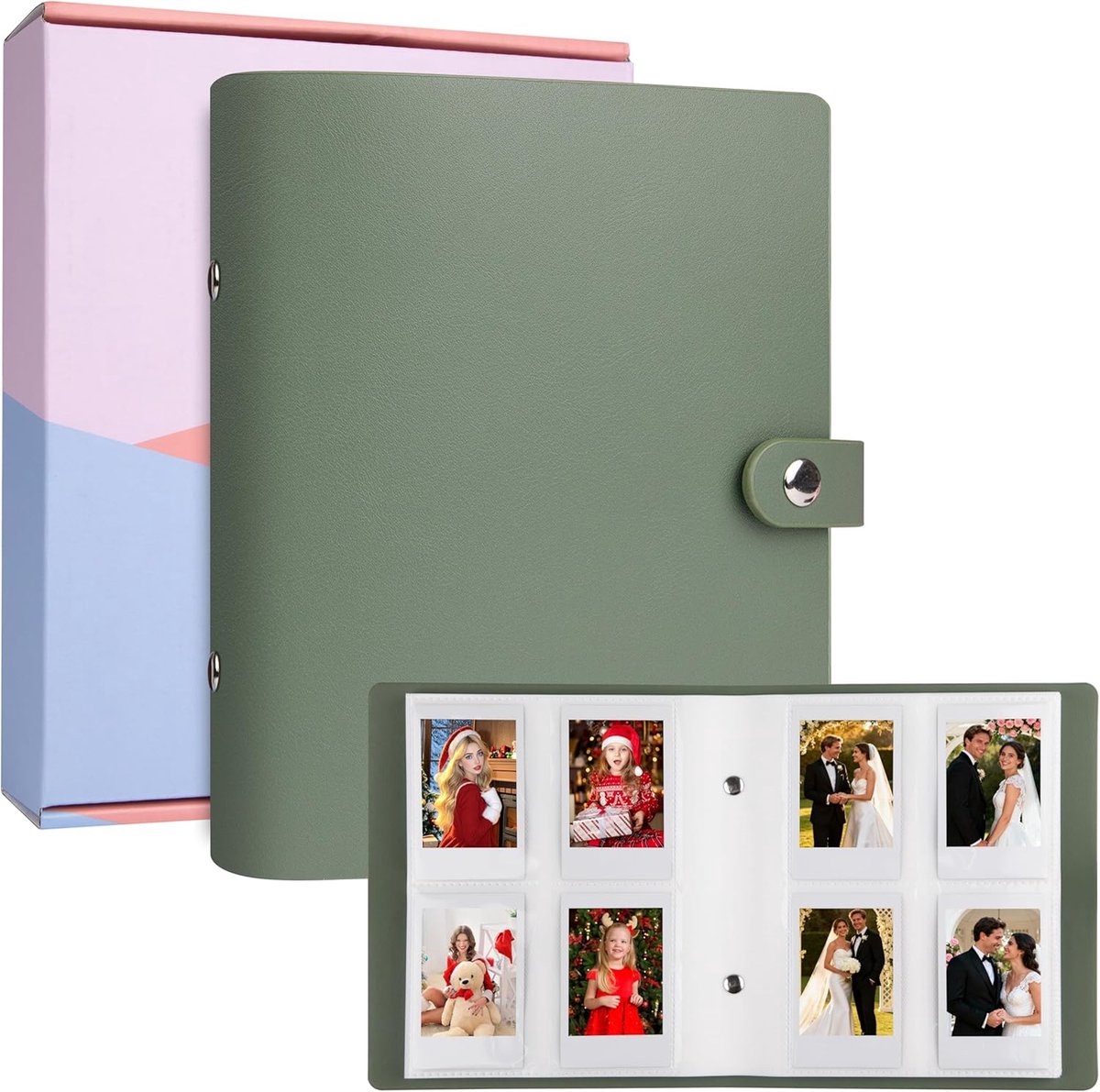 Fotoalbum - Fotoboek - Directe foto's bewaren - 256 foto's capaciteit - 22.3 x 19 cm - Groen