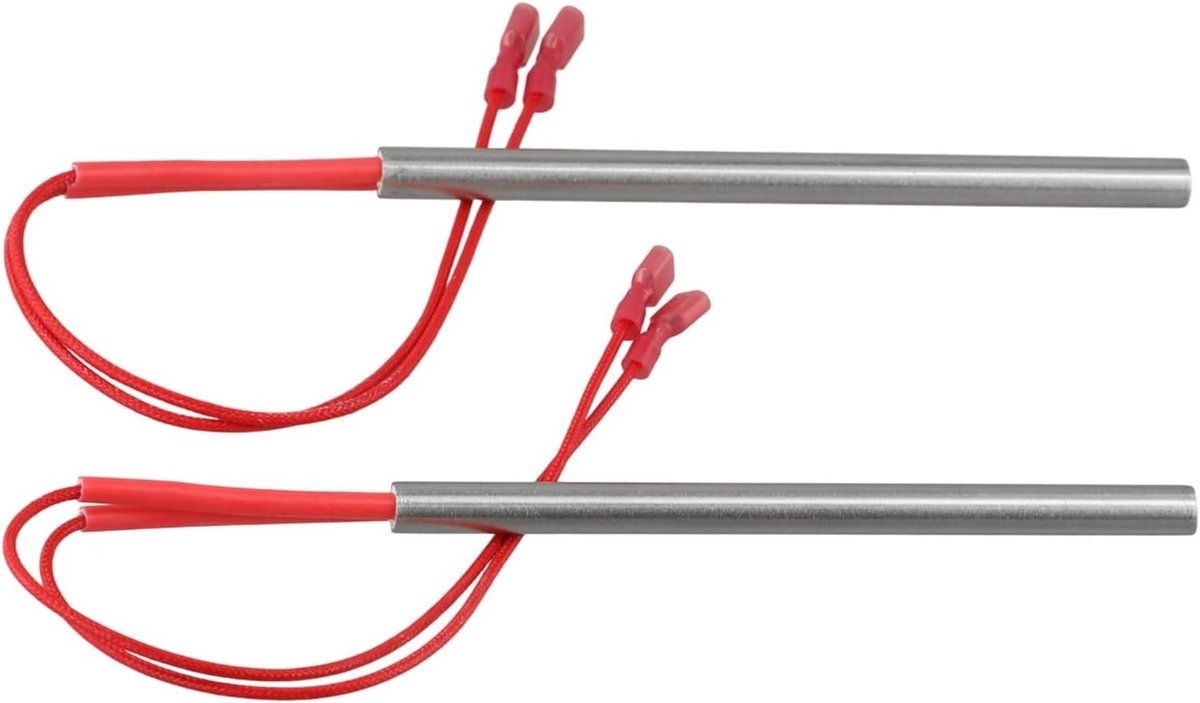 Pelletkachel Ontsteker - Reserve Gloeibougie - Pelletkachel Starten - Hittebestendig Roestvrij Staal - 9.5x150mm 230V 300W - Zilverkleurig