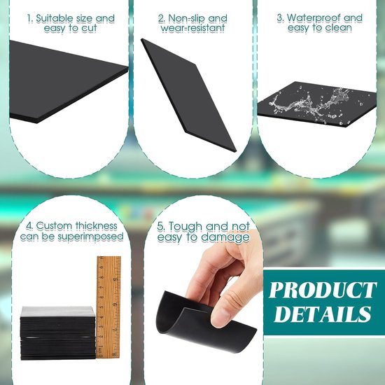 Biljart Tafel Shims - Pool Tafel Levelers - Tafel Stabiliseren - Duurzaam Rubber Materiaal - 3 Inch Diameter - Zwart — afbeelding 4