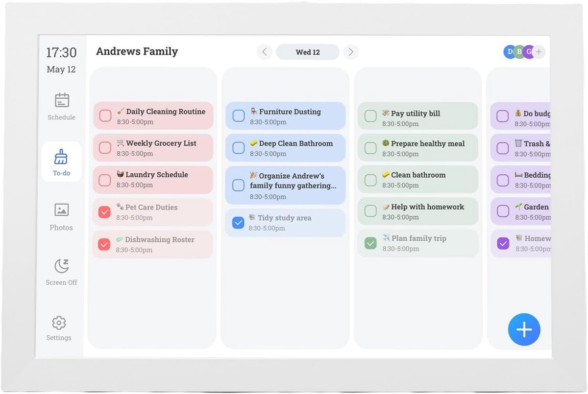 Digitale Kalender - Familie Planner - Schema Overzicht - IPS LCD Scherm - 101 Inch