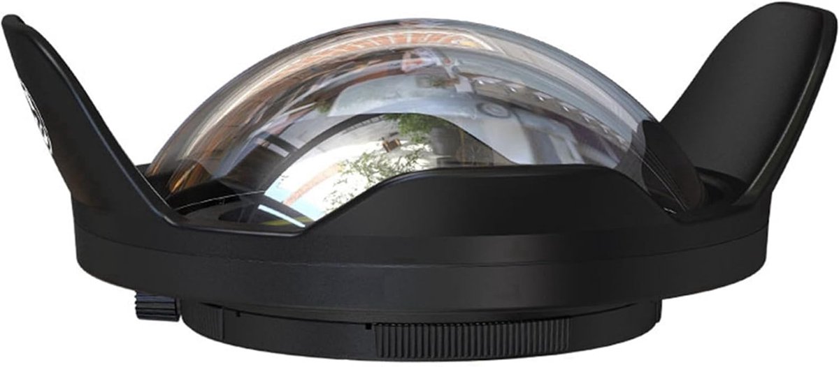 Onderwater Lens Poort - Groothoek Dome - Duiken Camera - 60m Waterdicht - 20.8X19X8.3Cm - Zwart