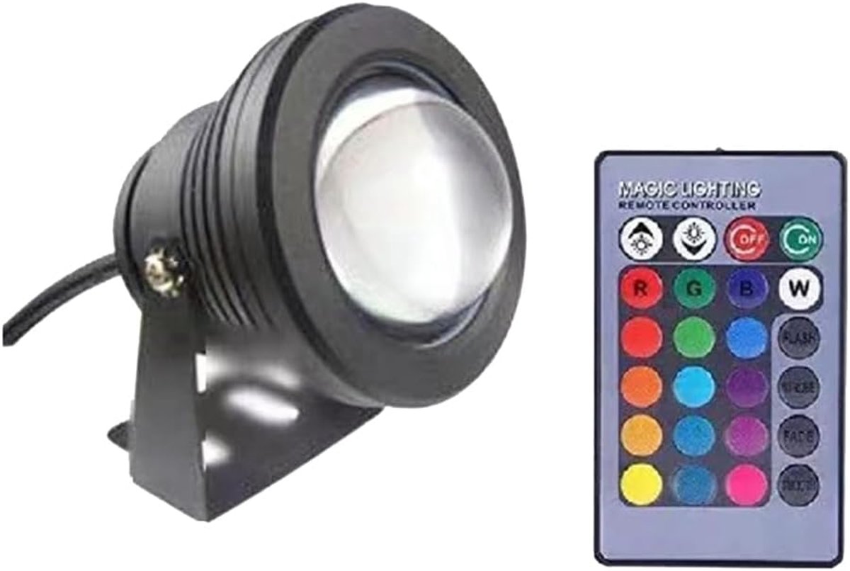 Onderwaterlamp LED Schijnwerper - Fontein Vijver Aquarium - Sfeerverlichting Creëren - Ingebouwde Hoge Spanning - 85-265V - Zwart
