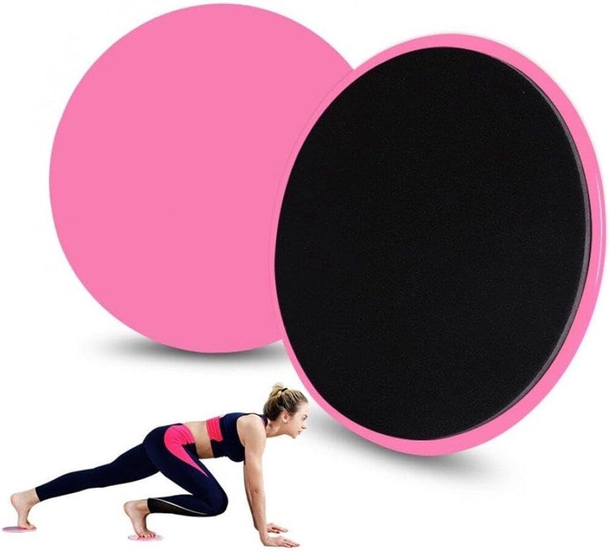 Glijdende Schijven - Fitness Core Sliders - Kracht Training - Voor Tapijt of Hout - 17.5 cm Diameter - Zoals Afgebeeld