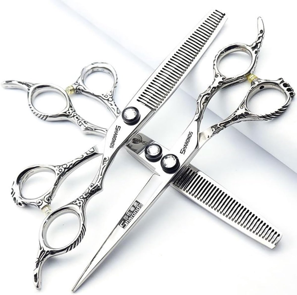 Professionele Kappersset - Scherpe Bladen - Haar Knippen - Roestvrij Staal - 7 Inch - Zilver