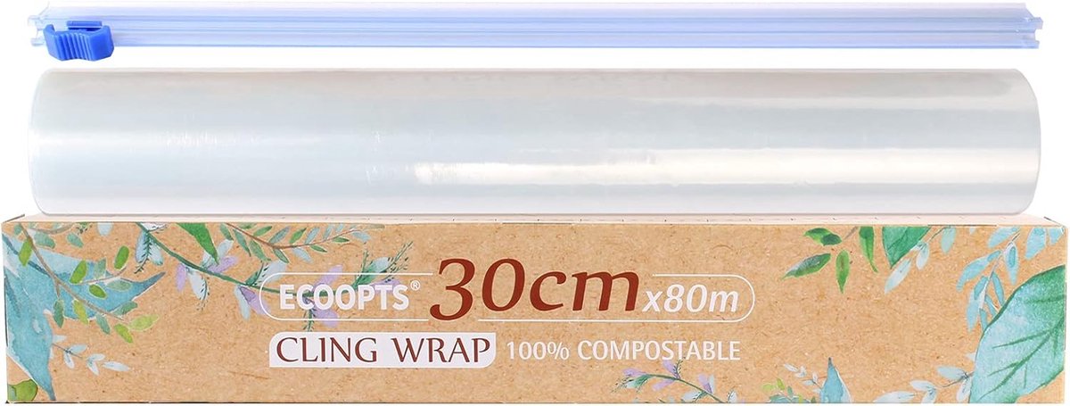 Huishoudfolie - Composteerbare Wrap - Voedsel Verpakken - Met Glij Snijder - 30cm x 80m