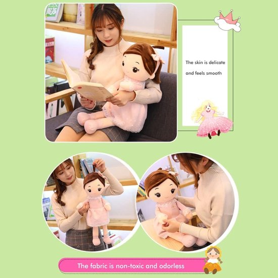 Pluche Pop - Lappenpop Speelgoed - Slaap Knuffel - Zacht Kussen - 40 Cm - Meerdere Kleuren — afbeelding 4