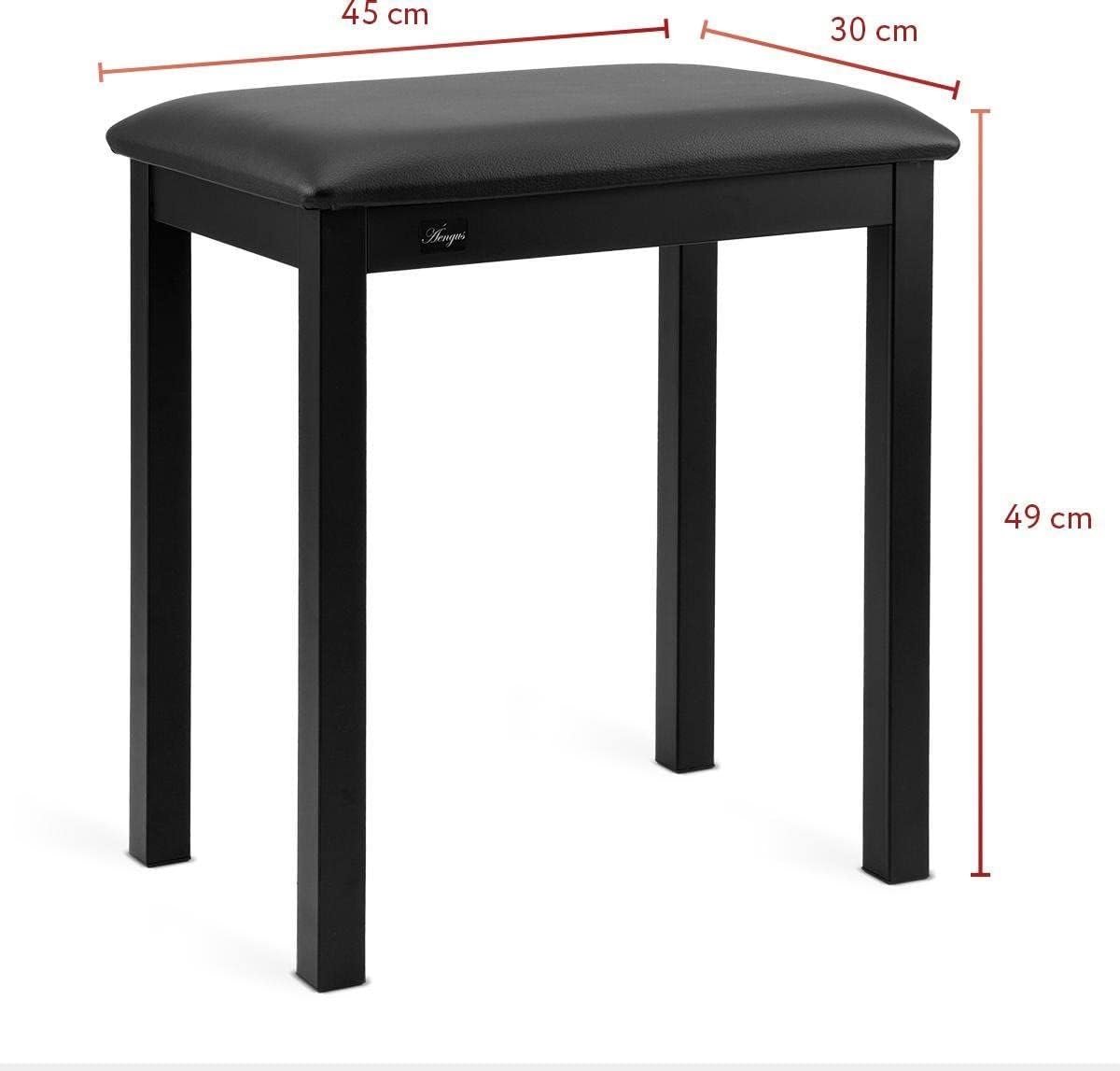 Pianokruk - Pianostoel - Zwart - 49CM