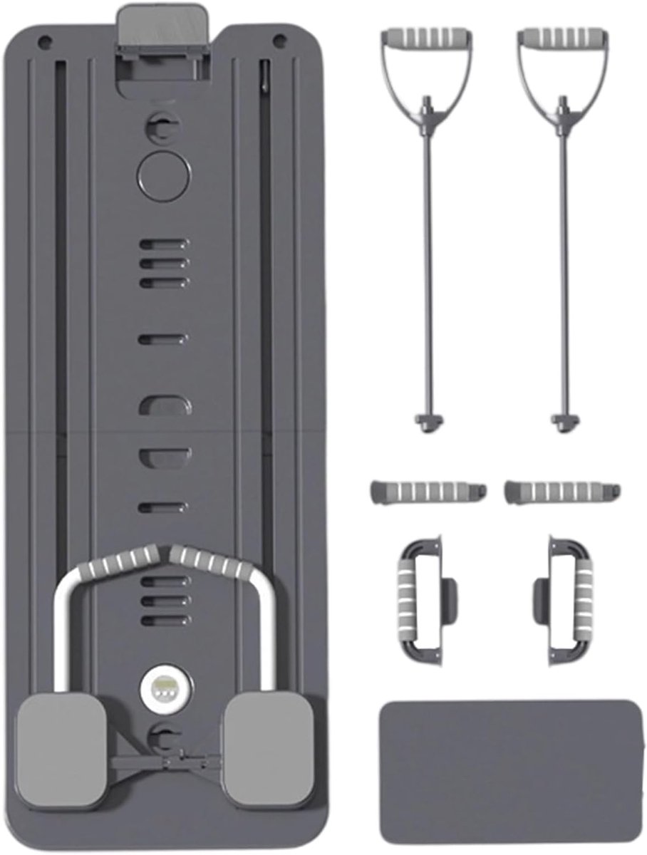 Pilates Board - Fitness Tool - Thuis Trainen - Inclusief Elastieken - 56 x 43 x 13 cm - Zwart