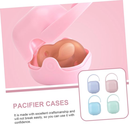 Fopspeendoosjes - Fopspeenhouder Bewaardoos - Baby Fopspeen Opbergen - Veilig En Stevig - 9.5 x 6.2 x 6 cm — afbeelding 4