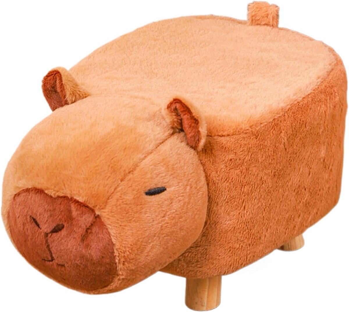 Kinderkruk - Dierenkruk Zitting - Spelen en Zitten - Stille Zwenkwielen - 40x25x20 cm - Capybara Cartoon