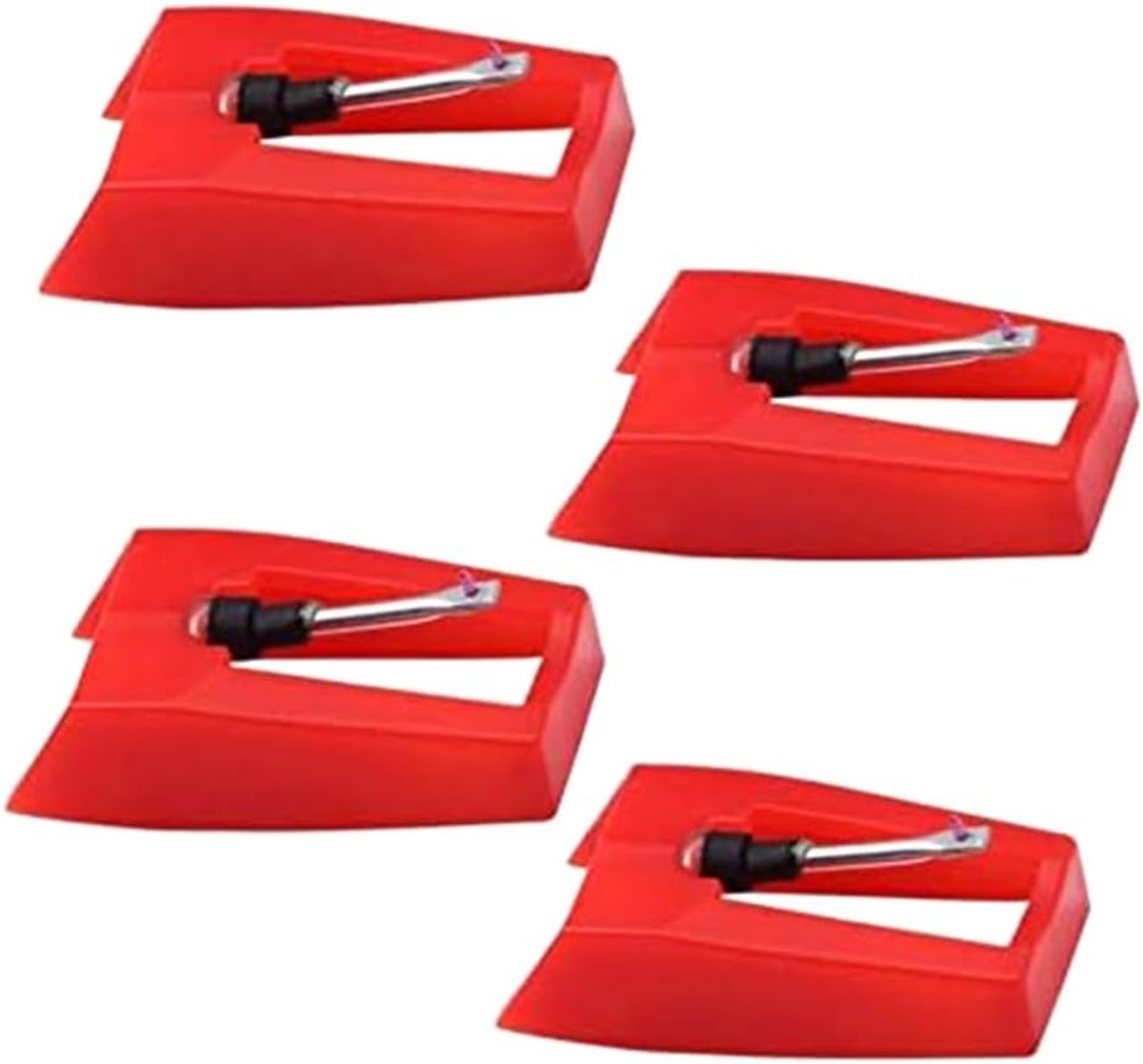 Platenspeler Naalden - Stylus Onderdelen Grammofoon - Muziek Afspelen - Keramisch Diamant Ontwerp - 4 Stuks - Rood