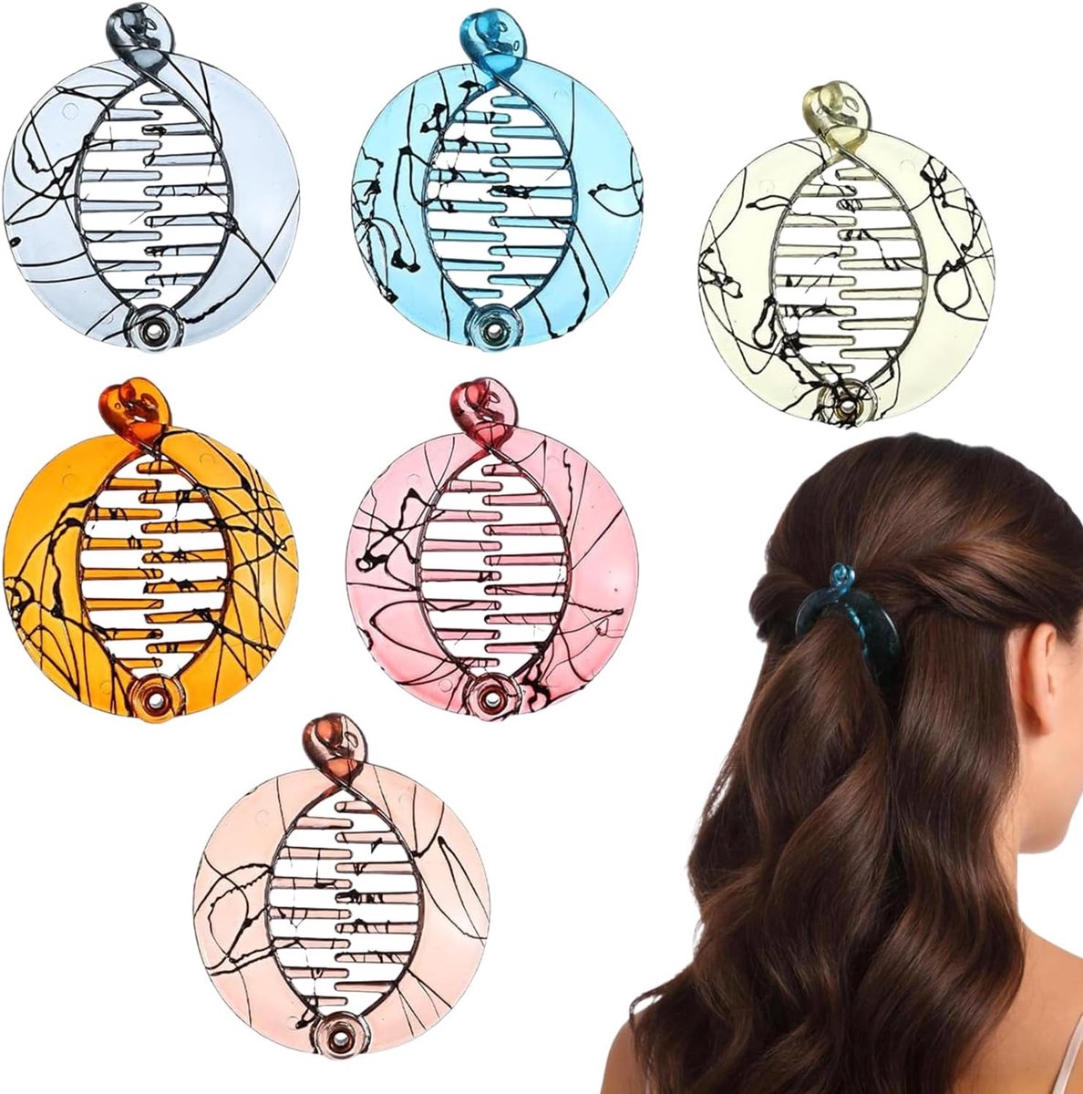 Haarklauwclips Set - Kleine Haarclips - Dagelijkse Styling - Antislip Acryl - 6.3 x 5.3 cm