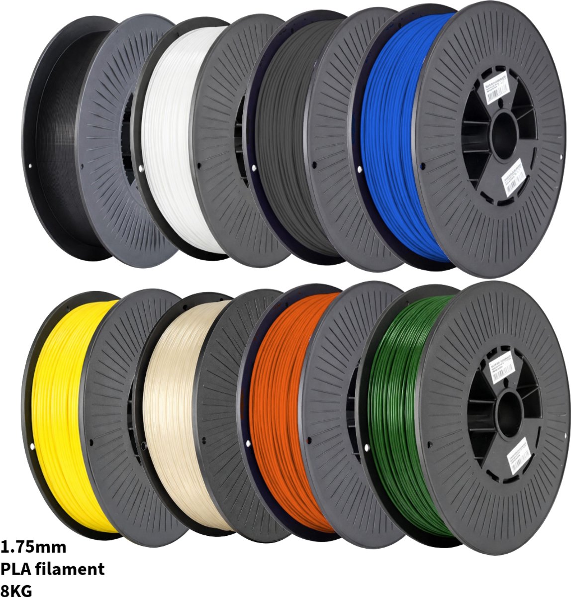 PLA+ 8KG Voordeelpakket 3D Printer Filament 1.75 mm - Hoge Kwaliteit en Duurzaam - Compatibel met Creality, Bambu Lab, Esun en Meer - Perfect voor Prototypes, Modellen en Accessoires - Professioneel en Thuisgebruik
