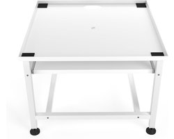 Wasmachine Verhoger - Opbouwmeubel Wasmachine - Ergonomisch Wassen - Uitschuifbaar Plateau - 63 x 63 x 45 cm - Wit