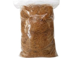 Kokosvezel Bodembedekking - Natuurlijk Nestmateriaal - Vogelkooi Inrichting - 100% Eetbaar Veilig - 250g of 500g - Natuurlijk Bruin