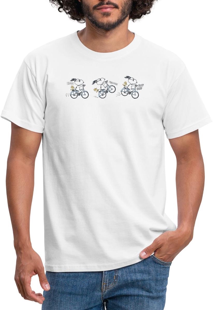 Peanuts Snoopy Fiets T-Shirt Heren