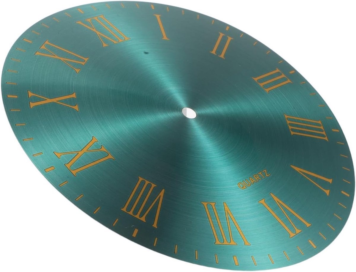Klok Wijzerplaat Paneel - Romeinse Cijfers - Klok Maken - Aluminium Materiaal - 25.6cm Diameter - Groen