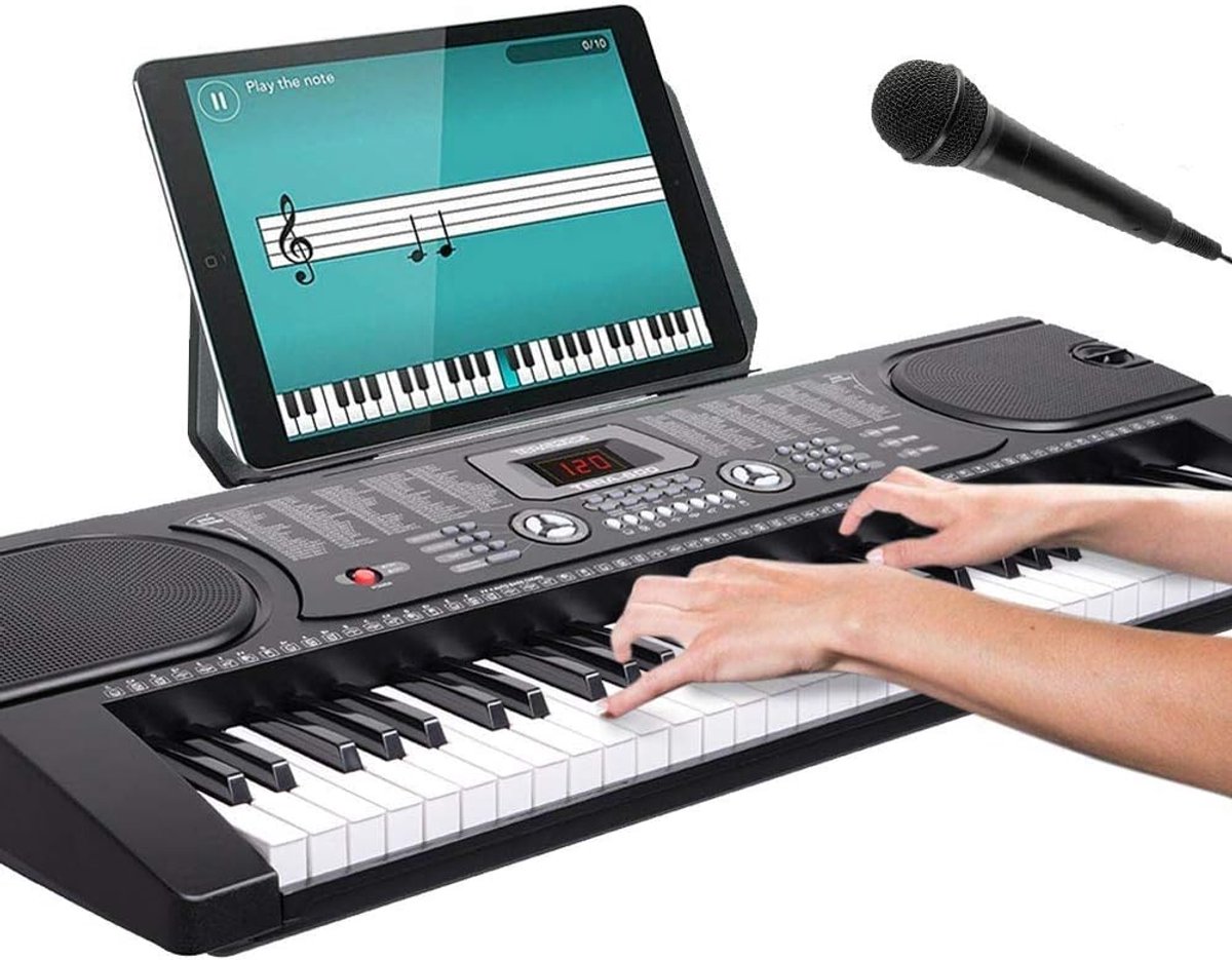 Elektronisch Keyboard met 61 Toetsen, 255 Ritmische Variaties en Microfoon