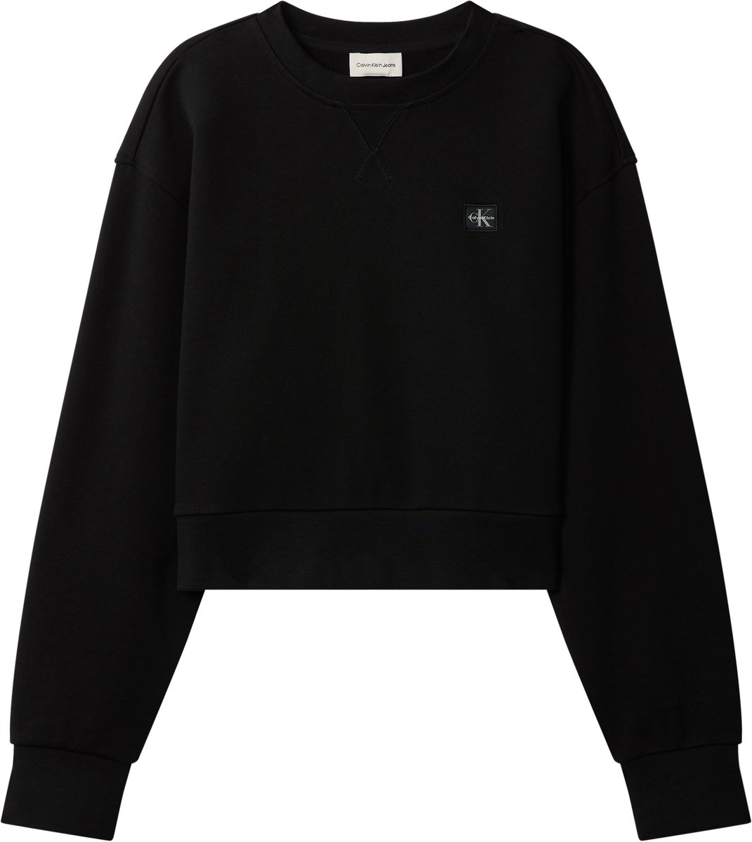 Calvin Klein Jeans French Terry Woven Label Crew Sw Zwart