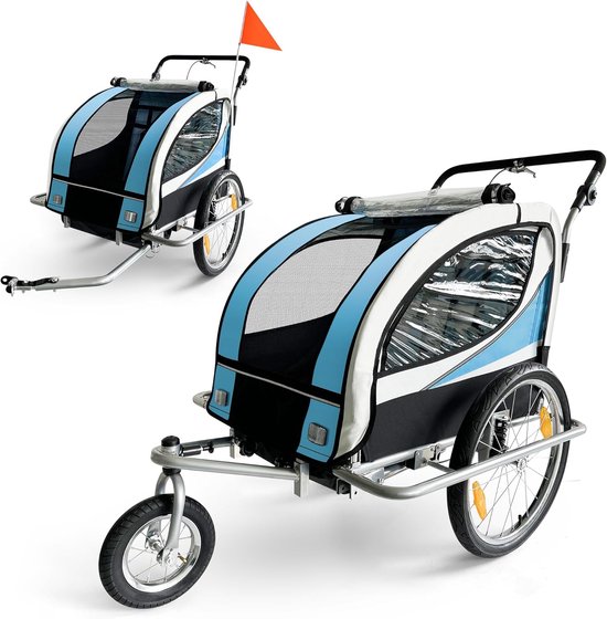 Fietskar voor kinderen - Kinderfietskar - Kinderbuggy - Fiets aanhanger - Kinderzit