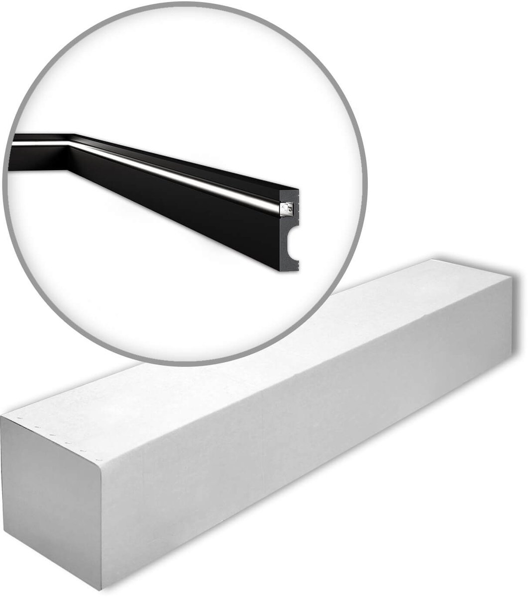 NMC IL11 BLACK-box WALLSTYL Noel Marquet 1 doos 13 stukken Plint Indirecte verlichting modern design zwart | 26 m