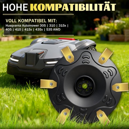 Premium Robotmaaier Accessoires - geschikt voor Husqvarna Automower 305 - 310 - 315x - 405 - 410 - 415x - 535 AWD - Maaischijf met 6X messen - Met glasvezel versterkte maaischijf van Merkloos	 — afbeelding 3