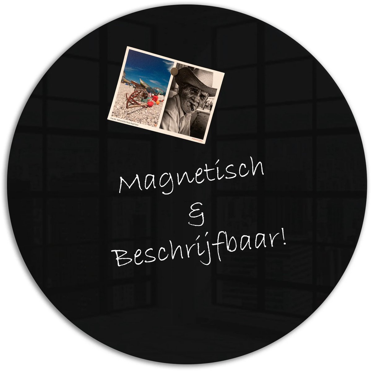Mydesignglas Glazen Whiteboard - Gehard Glas - Magneetbord - Memobord - Magnetisch - Krasbestendig - Frameless - fi 150cm - Zwart
