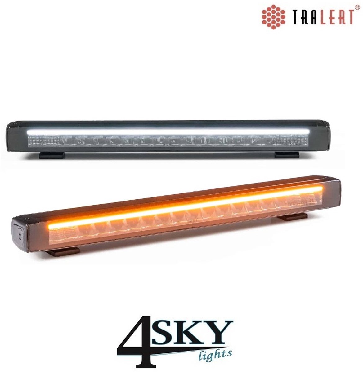 Tralert Stratos 50cm light bar LED wit-amber DRL Lightbar incl. R65 flitser IP69K volledig gekeurd