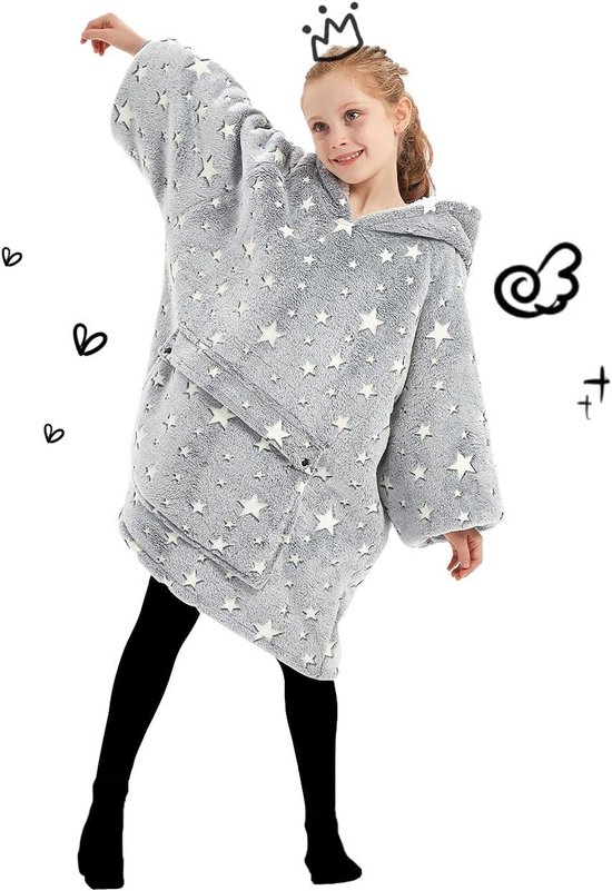 Oversized Hoodie Deken met Zakken voor Kinderen 6-10 Jaar - Superzacht Sherpa Fleece — afbeelding 5