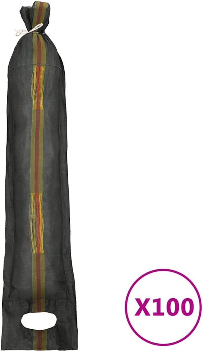 vidaXL - Zandzakken - 100 - st - 103x25 - cm - HDPE - donkergroen